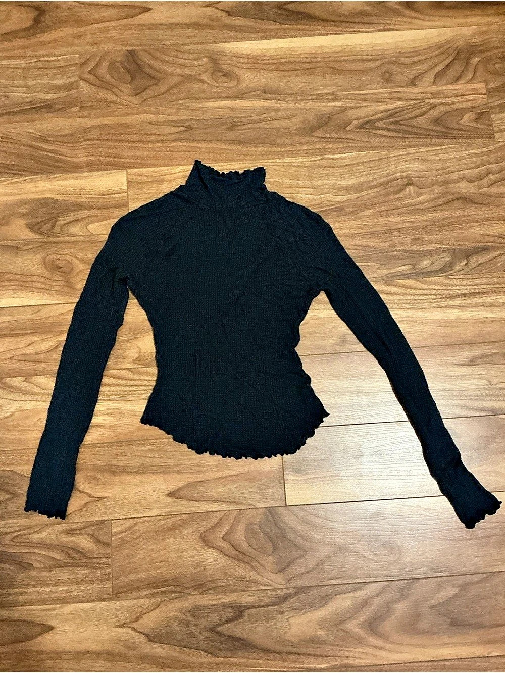 Free People Turtleneck Black Long Sleeve Whimsy Goth